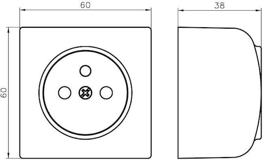 Ospel Bis Single Walled Power Socket Brown