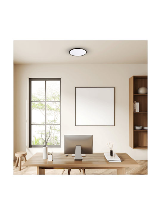 Eko Light Πλαφονιέρα Οροφής Μαύρη με Ενσωματωμένο LED