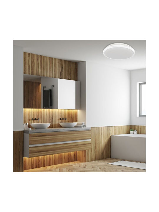 Eko Light Ceiling Mount Light Bathroom White with Integrated LED