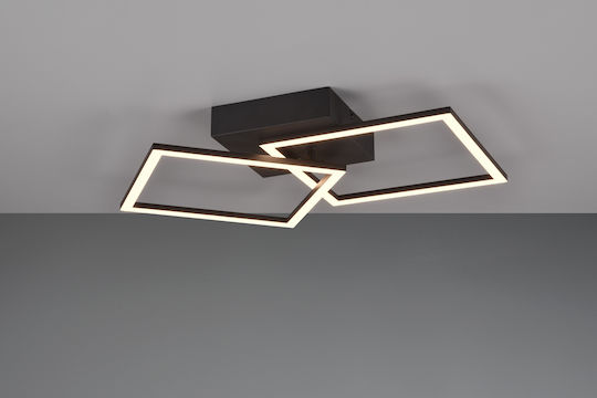Trio Lighting TRAIL Πλαφονιέρα Οροφής 60εκ. Μαύρη με Ενσωματωμένο LED