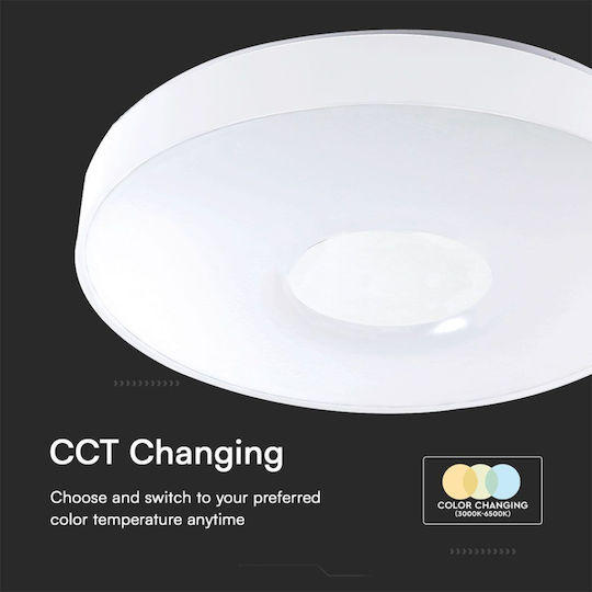 V-TAC Πλαφονιέρα Οροφής Λευκή με Ενσωματωμένο LED και Τηλεχειριστήριο