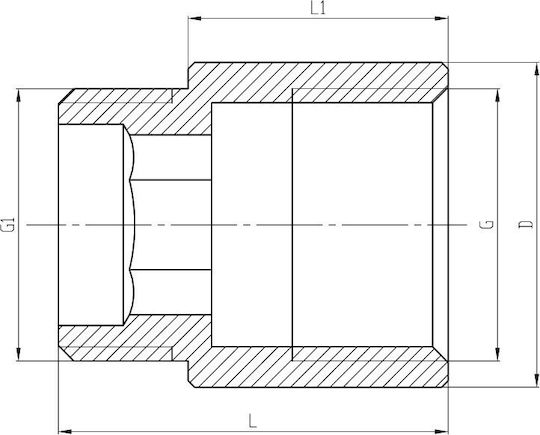 Invena Male/Female Pipe Connection Brass 1/2" 50.8mm ZM-11-230