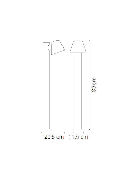 Ideal Lux Outdoor Floor Lamp Small Post 35W IP43 for GU10 Socket Black