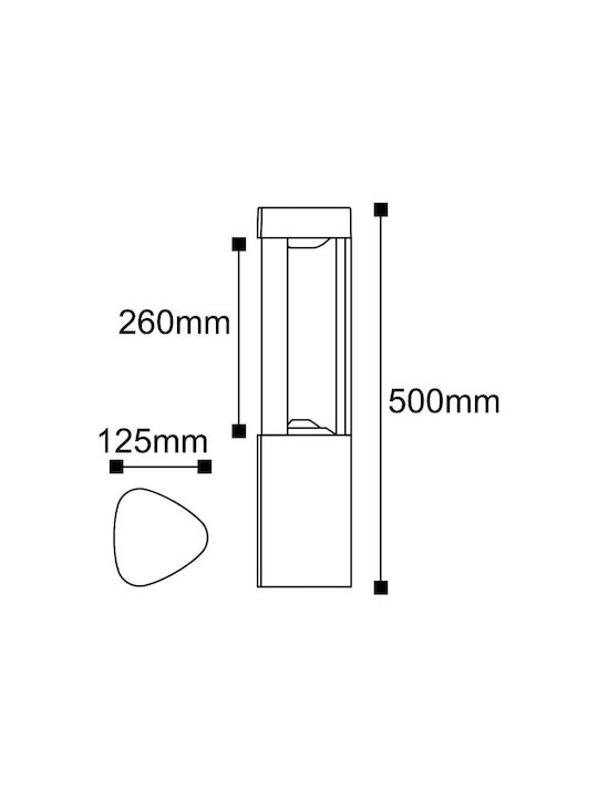 Braytron Outdoor Floor Lamp Small Post 7W with Warm White Light IP54 Black