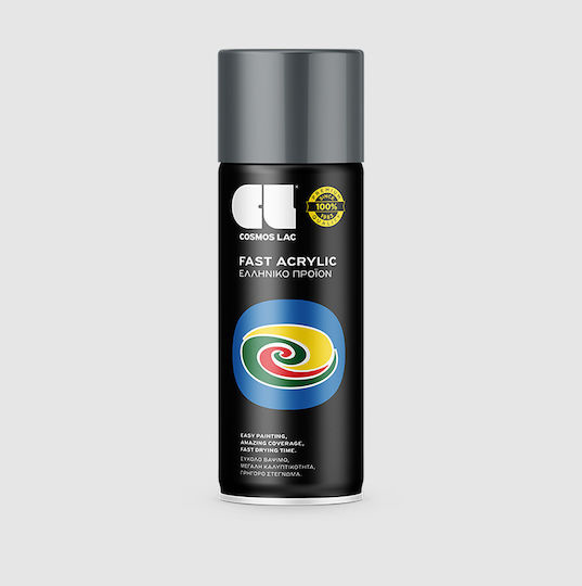 Cosmos Lac Spray Paint Acrylic with Shiny Effect Gray RAL 7011 400ml
