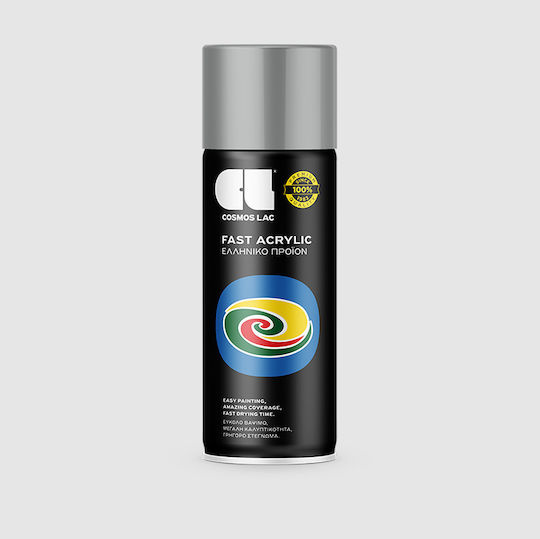 Cosmos Lac Spray Vopsea Fast Acrylic cu Strălucitor Efect Gri RAL 7042 400ml