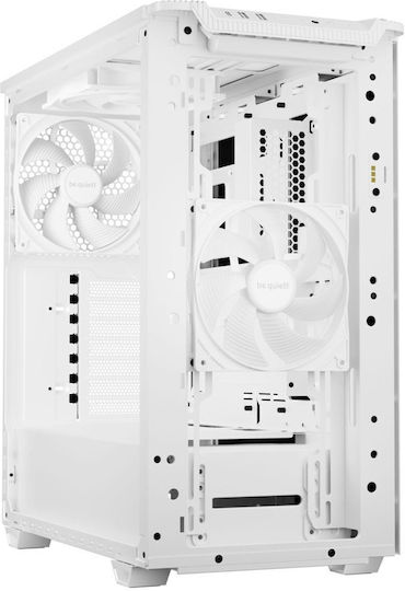 Be Quiet Pure Base 501 DX Геймърско бюро Midi Tower Компютърна кутия със страничен прозорец и RGB осветление Бял