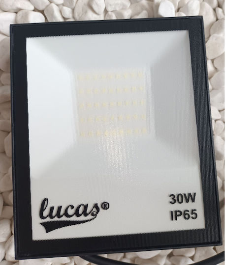 Lucas Waterproof LED Floodlight 30W Cold White 6400K IP65