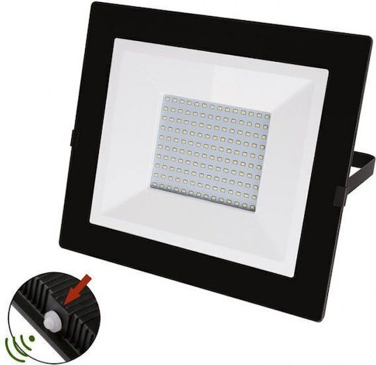Adeleq Στεγανός Προβολέας LED 100W Φυσικό Λευκό 4000K με Φωτοκύτταρο IP65
