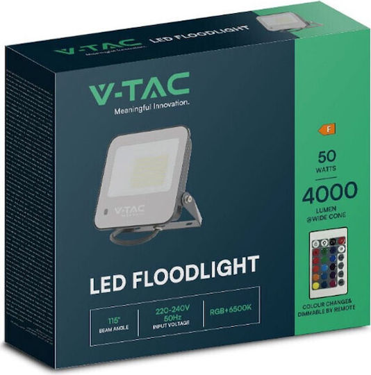 V-TAC Στεγανός Προβολέας LED 50W RGBW IP65