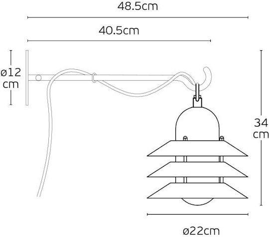 VK Lighting Wandmontiertes Außenwandleuchte mit Beschattung E27 IP44