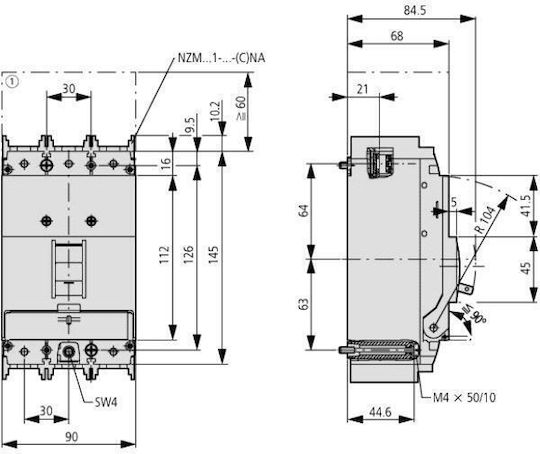 Eaton Αυτόματη Ασφάλεια 80A Τριπολική AC 259084