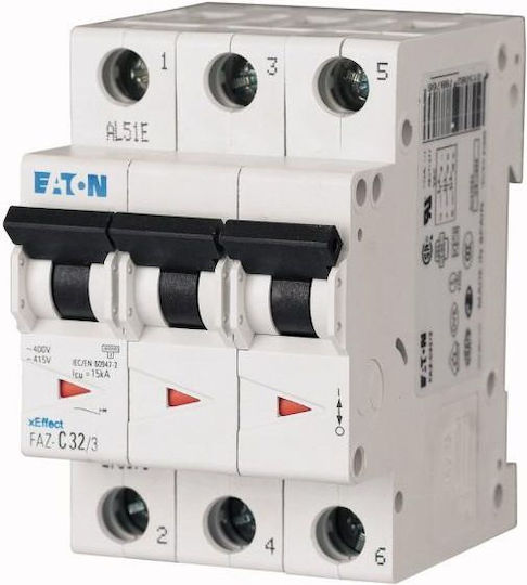 Eaton Αυτόματη Ασφάλεια 25A Τριπολική AC 278913
