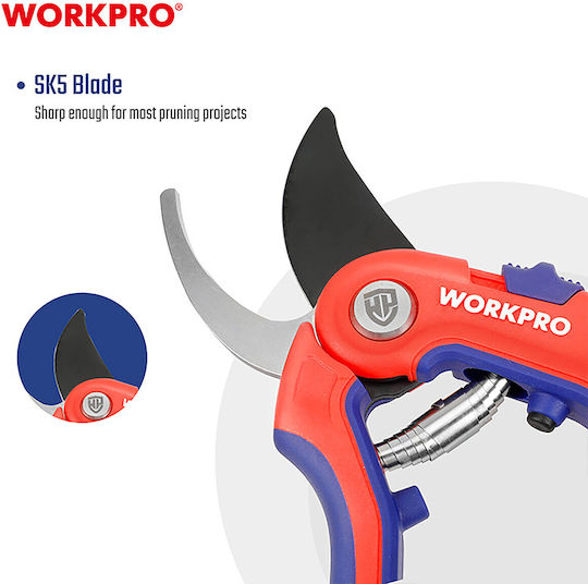 WorkPro Ψαλίδι Κλαδέματος με Μέγιστη Διάμετρο Κοπής 19mm