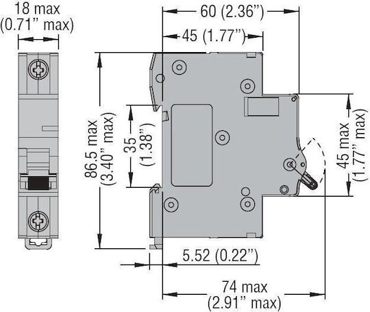 Lovato Electric Phasenrelais Strom 10A Monopolar mit Spannung 230V