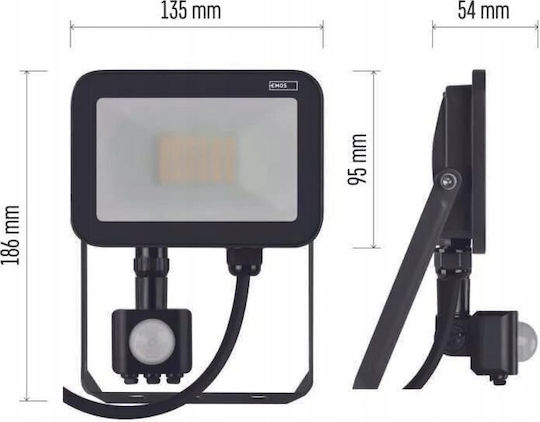 Emos Solarleuchte 20W 2200lm Natürliches Weiß 4000K mit Bewegungssensor IP65