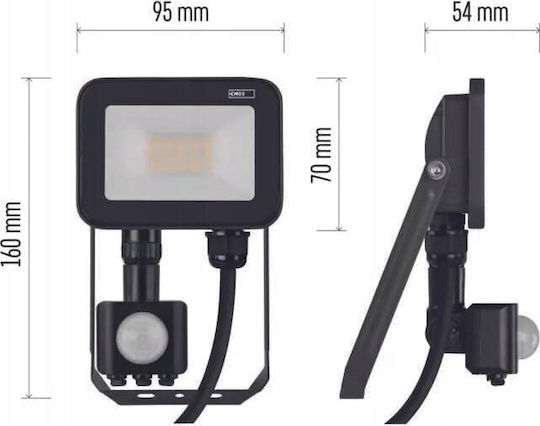 Emos Solar Light 10W 1100lm Natural White 4000K with Motion Sensor IP65