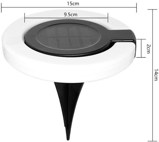 Redled Aufgespießt Solarleuchte 1W 50lm mit Warmes Weiß Licht 3000K IP65 15.5cmx5.5cmcm
