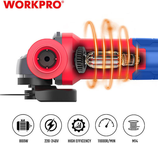 WorkPro Τροχός 115mm Ρεύματος 800W