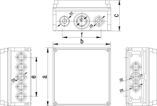 Tarel Surface Mounted Electrical Box IP55 Transparent