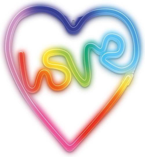 Forever Light Neon Διακοσμητικό Φωτιστικό LED RGB Love 25.5x2x28εκ.