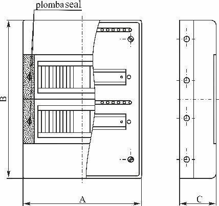 Модулен ключ стенен монтаж 1x8 Ip40 Srn-8 B N + Pe 1.12