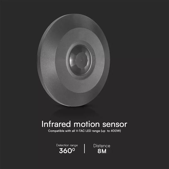 V-TAC Wired Infrared Motion Sensor 360° Detection Scope 7m