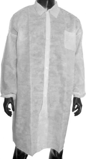 Bournas Medicals Unisex White Disposable Medical Dressing Gown 10pcs