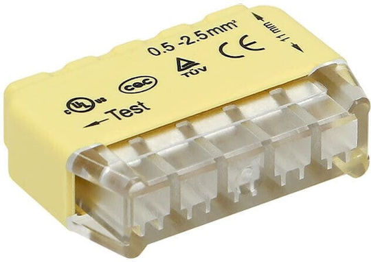 Installation Connector Pressed 5-Wire; Wire 0.75-2.5mm²; IEC 300V/24A 50 Pieces