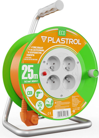 Plastrol Waterproof Extension Cable Cord 3 x 1.5mm²/25m Orange