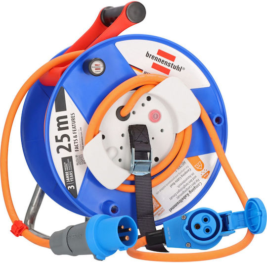 Brennenstuhl Удължителен кабел на ролка с кабел 25м Waterproof Черен
