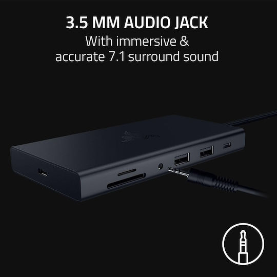 Razer USB-C Docking Station με HDMI 4K PD Ethernet Μαύρο (RC21-02250100-R3M1)