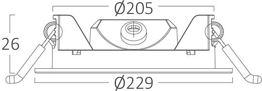 Braytron Στρογγυλό Χωνευτό LED Panel 18W με Θερμό Λευκό Φως 3000K