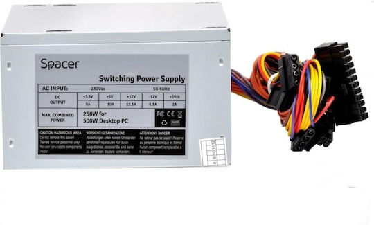 Spacer 250W Gray Computer-Netzteil Voll verkabelt (SPS-ATX-500-V12)