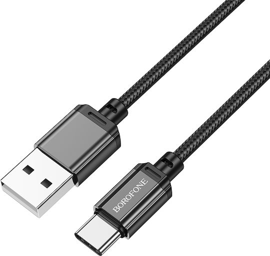 Borofone Bx87 Sharp Плетена USB-C към Lightning кабел 20W Черен 1м