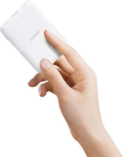 Charmast W1150 S12W Power Bank 10000mAh 20W με Θύρα USB-A και Θύρα USB-C Λευκό