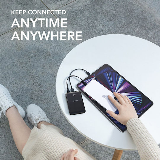 Charmast W1150 S12W Power Bank 10000mAh 20W με Θύρα USB-A και Θύρα USB-C Λευκό