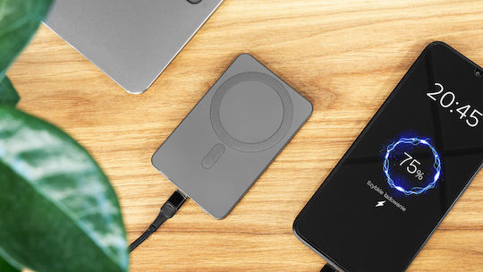 MagSafe Power Bank 5000mAh 18W cu Port USB-C Gri