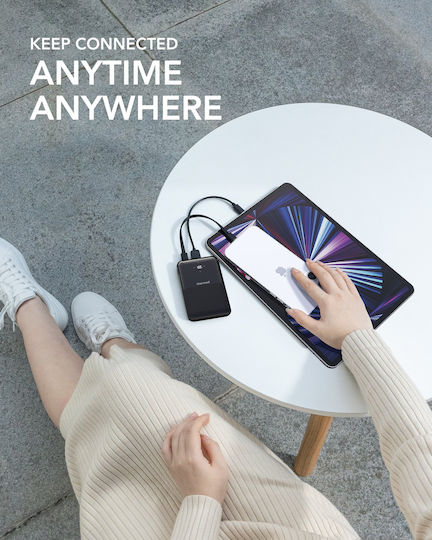 Charmast S12B Power Bank 10000mAh 20W με Θύρα USB-A και Θύρα USB-C Power Delivery Μαύρο
