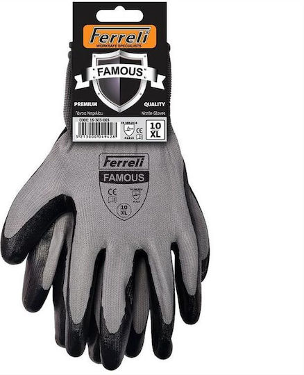 Ferreli Famous Gloves for Work Nitrile/Leather 1pcs