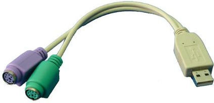 LogiLink AU0004A Μετατροπέας USB-A male σε PS/2 2x female Λευκό 1τμχ