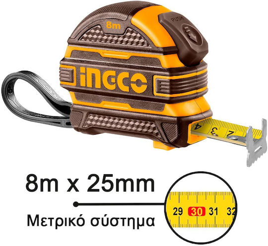 Ingco Tape Measure with Auto-Rewind 25mm x 8m