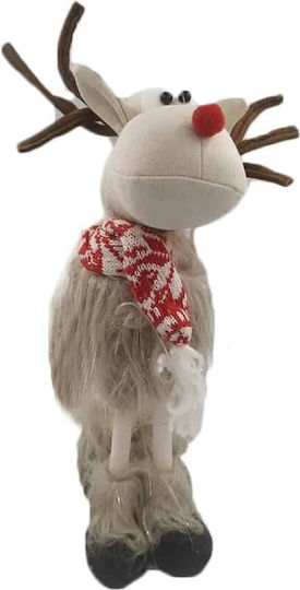 Weihnachtlicher Dekorations-Rentier mit Hut 40 cm