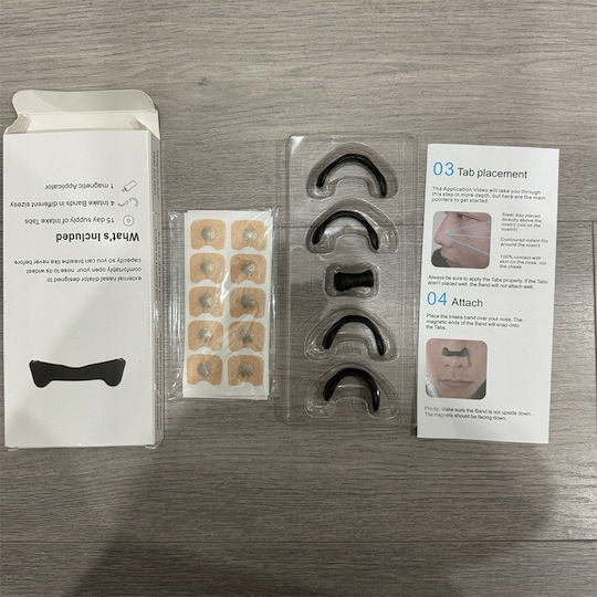 Nasal Strips Anti-snoring Breathing Set Complete Overlay 15 Days Black