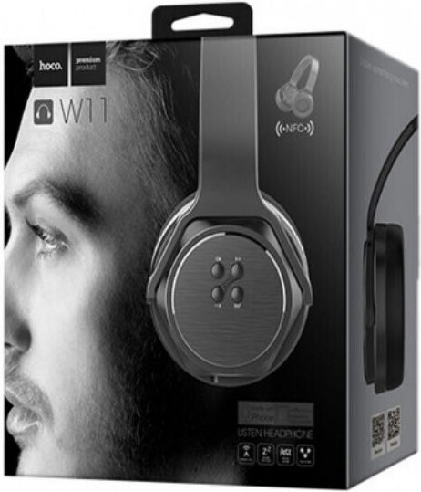 Hoco W11 Ασύρματα Bluetooth On Ear Ακουστικά με 2 ώρες Λειτουργίας Μαύρα