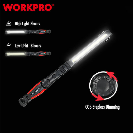WorkPro Arbeitsbeleuchtung Wiederaufladbar LED mit einer Helligkeit von bis zu 400lm