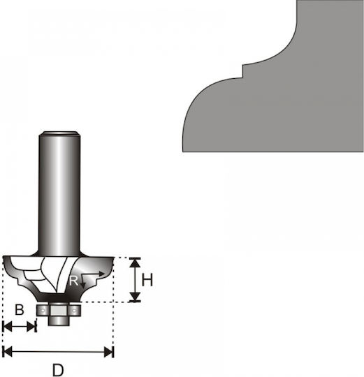 Dedra Cutter Bit Hartmetall für Holz 17.5mm x 38.4mm x 12.7mm mit Kugellager