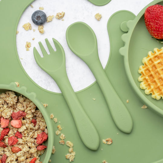 AppeKids Feeding Set made of Silicone Green 6pcs