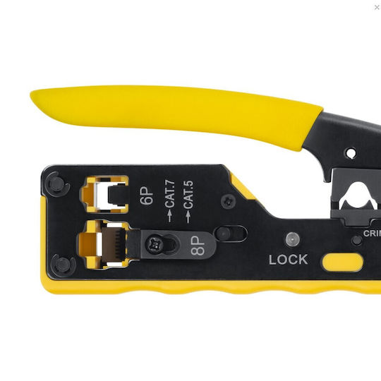 Rebel Metallic Rj45/rj12 Pass-through Open Type Ethernet Internet Cable Crimping Plier