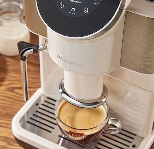 Automatic Espresso Machine 1450W Pressure 19bar for Cappuccino with Grinder Brown 1202399